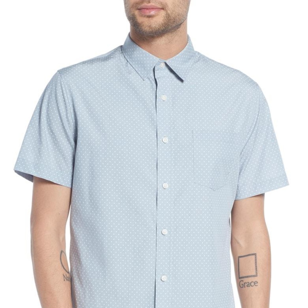 Classic Fit Micro Star Short Sleeve Sport Shirt